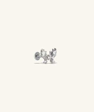 Titanium Butterfly Love Flatback Stud - OumoJewelry