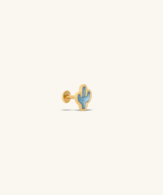 Enamel Cactus Flatback Stud