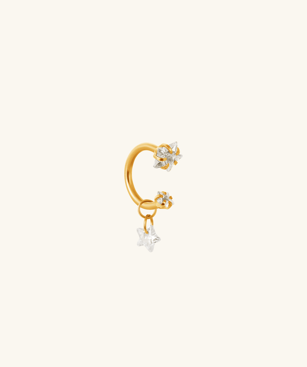 Titanium Stella Horseshoe Ring - Titanium - Upper Lobe, Helix, Lip - Oumo Jewelry