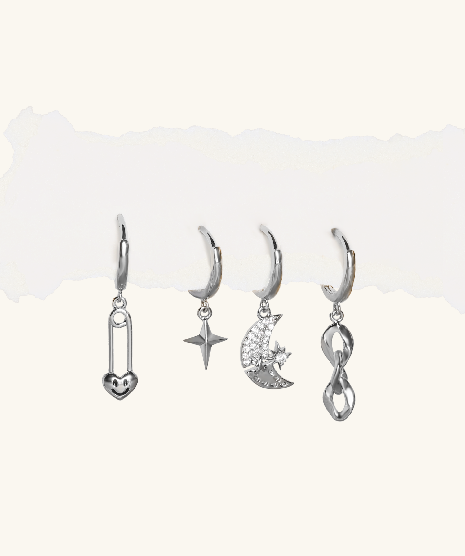 Cheeky Star & Moon Earrings Set - OumoJewelry