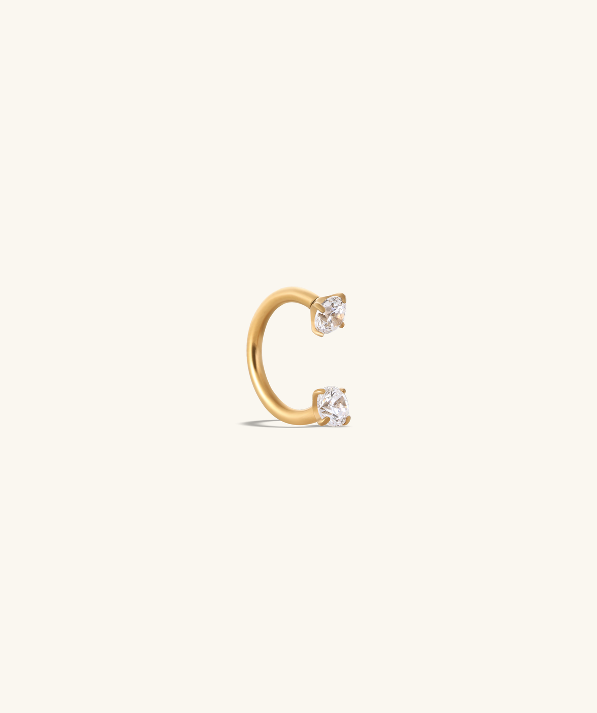 Gems Horseshoe Ring - Stainless Steel & Titanium - Helix, Upper Lobe, Forward Helix - Oumo Jewelry