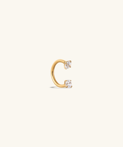 Gems Horseshoe Ring - Stainless Steel & Titanium - Helix, Upper Lobe, Forward Helix - Oumo Jewelry
