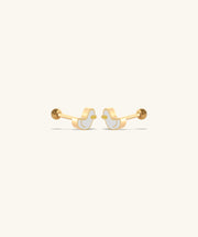 Cute Duck Studs - Stainless Steel - Upper Lobe, Helix, Flat - Oumo Jewelry