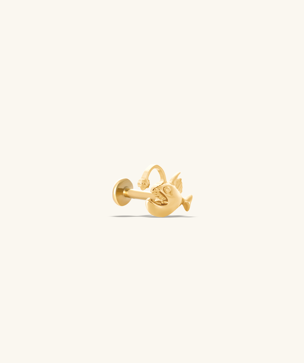 Titanium Lantern Fish Flatback Stud - Titanium - Helix, Upper Lobe, Conch - Oumo Jewelry