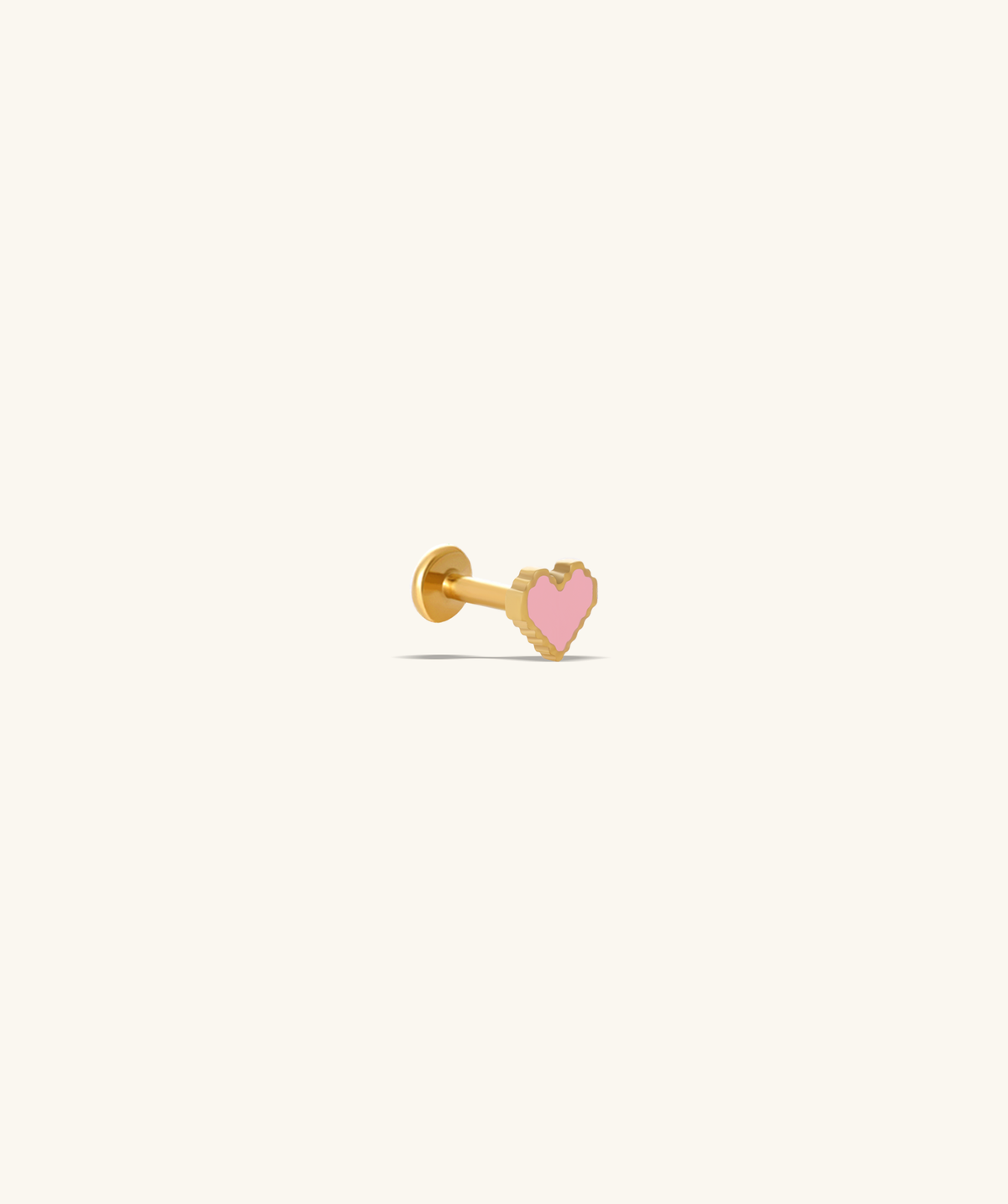 Titanium Pink Heart Stud - Titanium - Helix, Upper Lobe, Conch - Oumo Jewelry