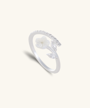 White Petal Ring - Brass - Oumo Jewelry