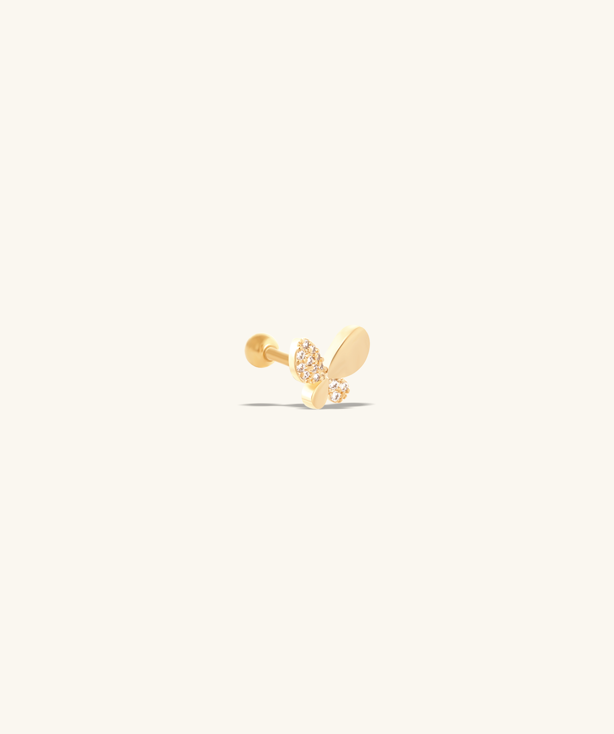 Elegant Butterfly Stud - Stainless Steel - Upper Lobe, Helix - Oumo Jewelry