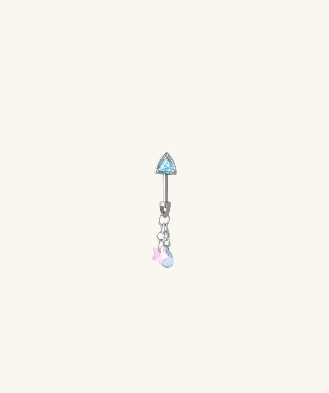 Titanium Dreamy Bunny Vertical Helix Stud