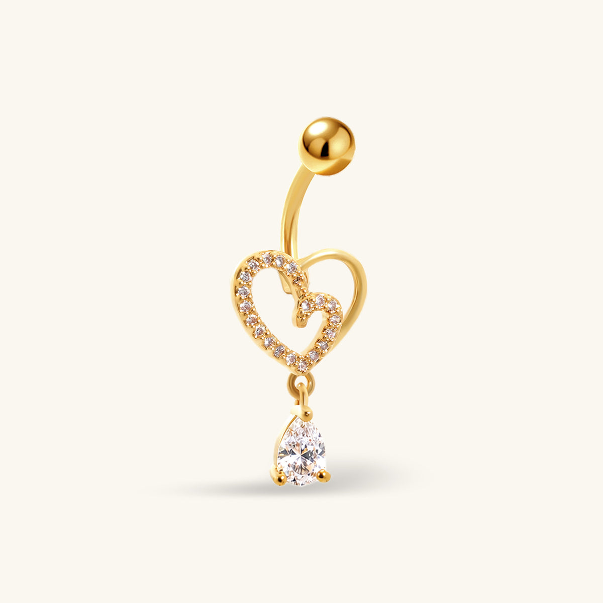 Nadya Heart Belly Ring - Oumo Jewelry