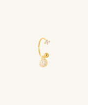 Twinkle Drop Horseshoe Ring - Stainless Steel - Upper Lobe, Lip - Oumo Jewelry