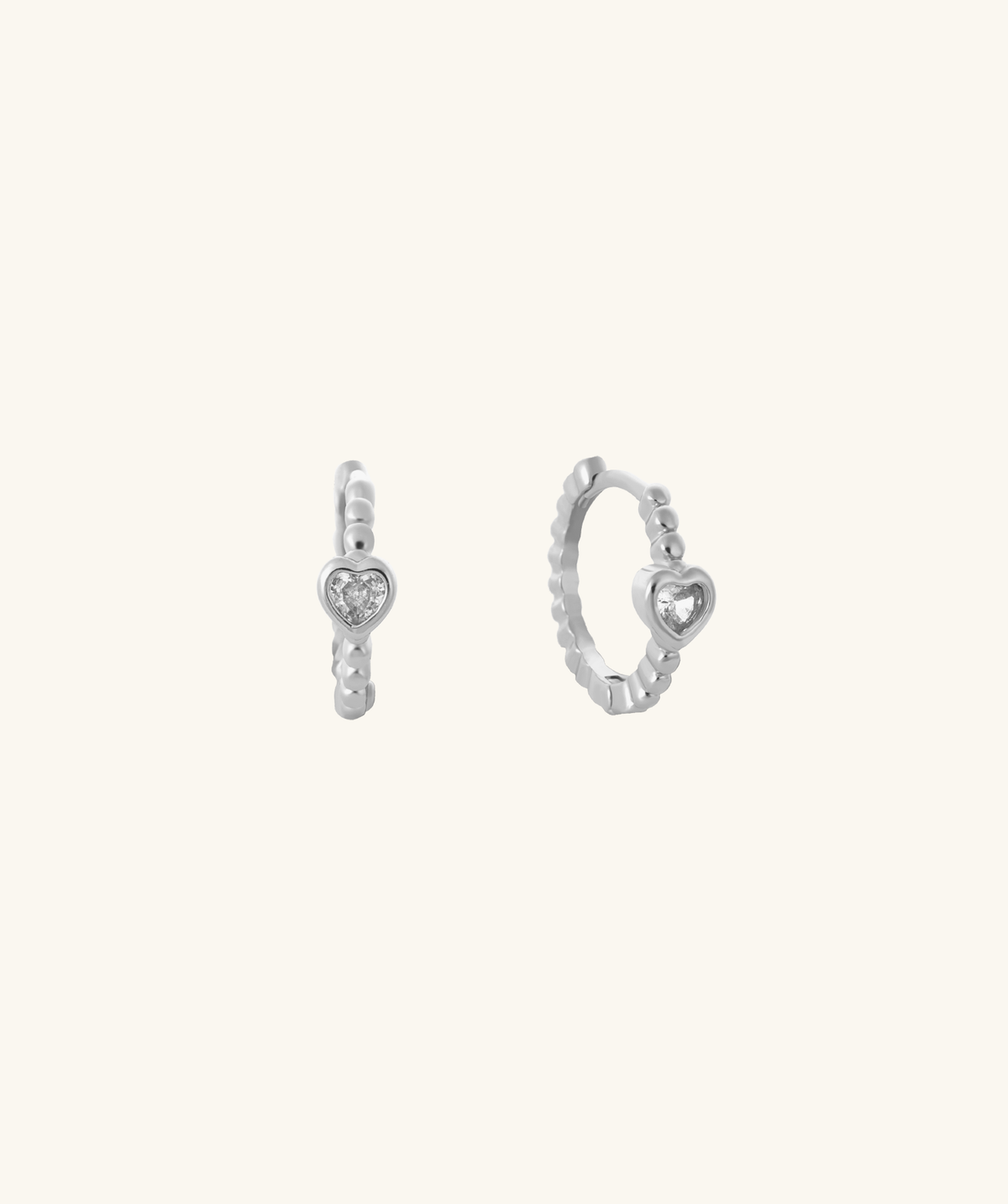 Sparkling Heart Hoops - Brass - Oumo Jewelry