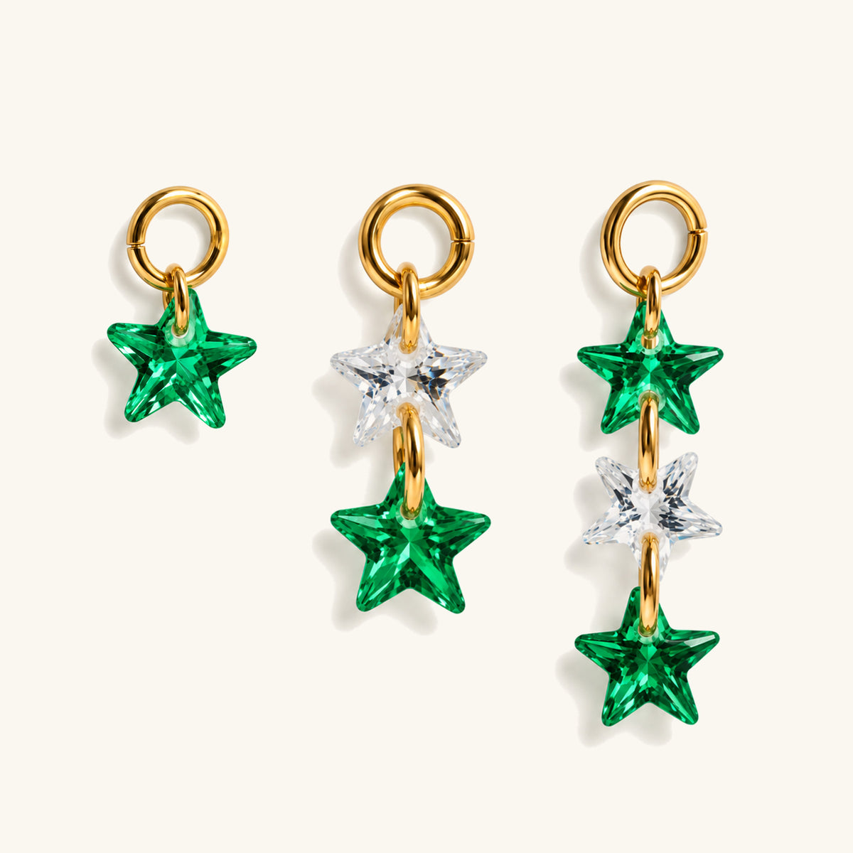 Star CZ Charm Drop Set - OumoJewelry