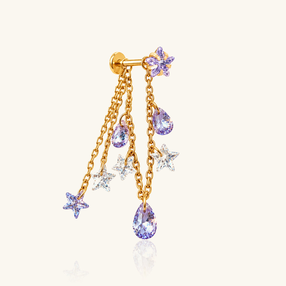 Titanium Alina Star Chain Drop