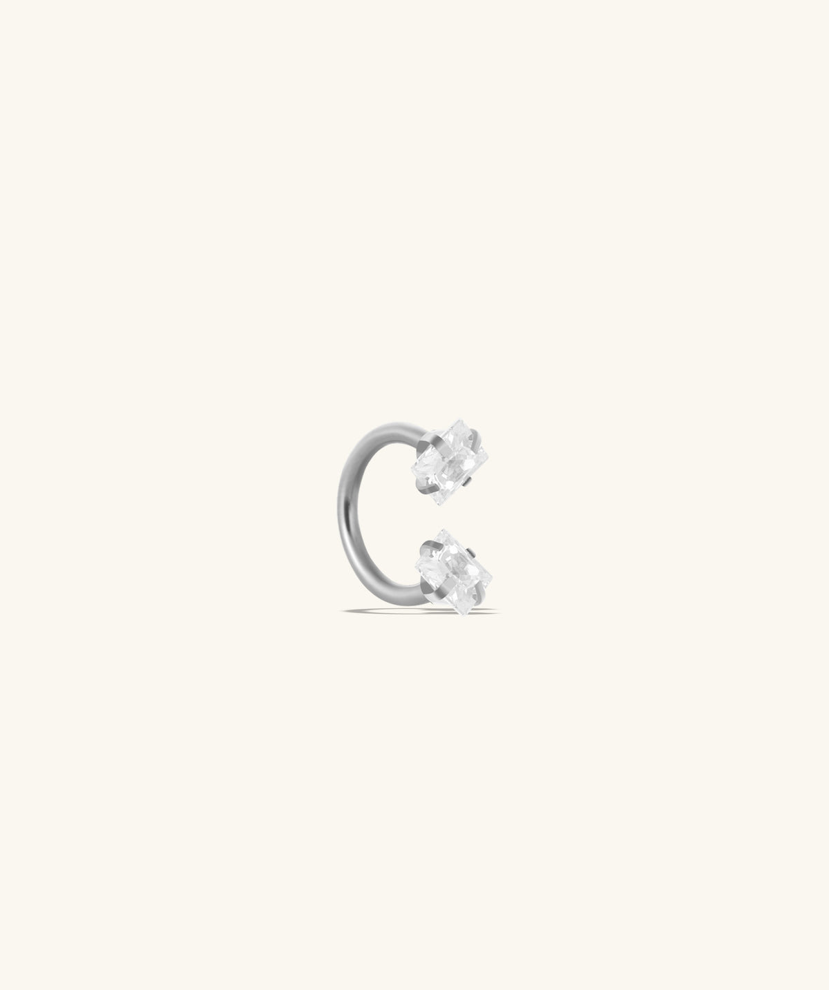 Edge Glow Horseshoe Ring - Stainless Steel - Upper Lobe, Helix, Forward Helix - Oumo Jewelry