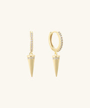 Spike Dangle Hoop - Brass - Oumo Jewelry
