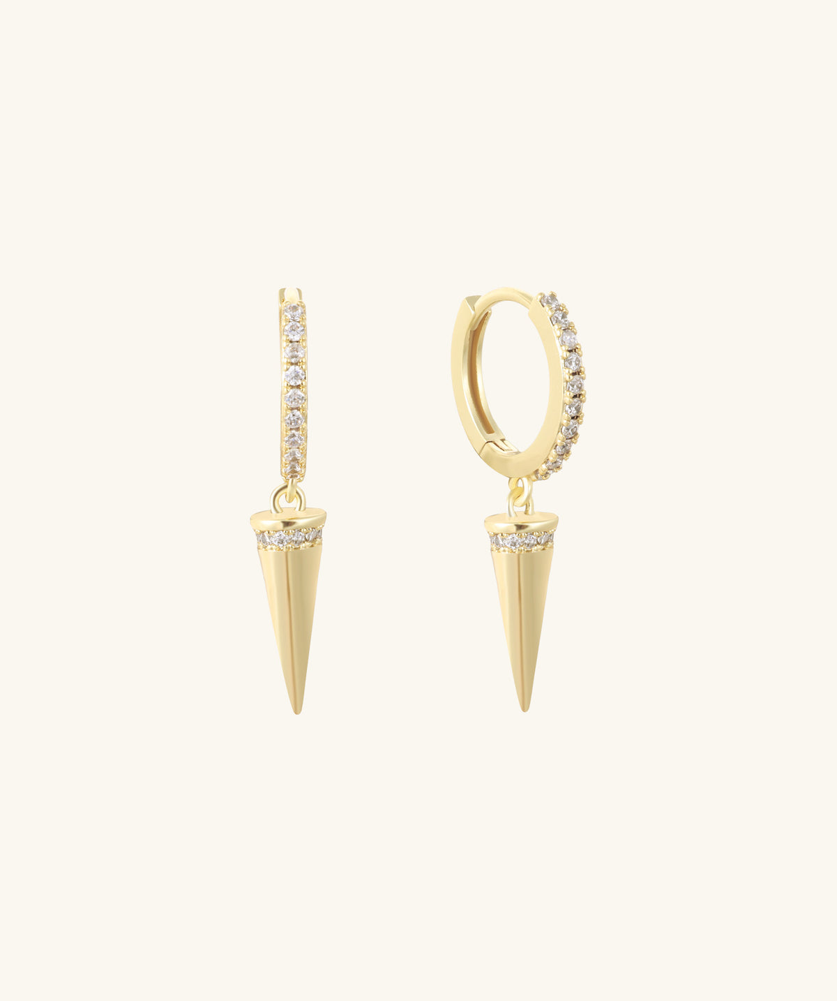 Spike Dangle Hoop - Brass - Oumo Jewelry