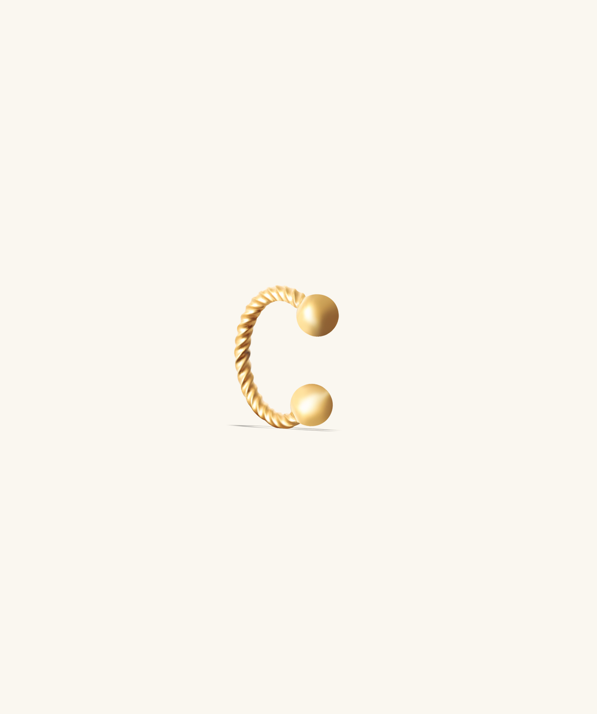 Twisted Glow Horseshoe Ring - Stainless Steel - Helix, Forward Helix, Upper Lobe - Oumo Jewelry