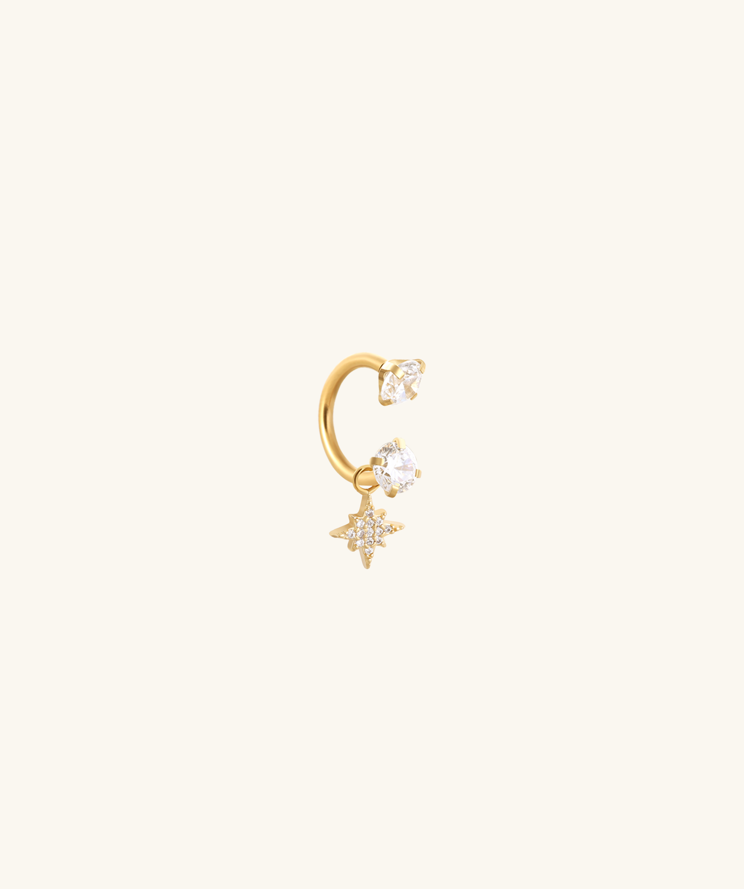 Starlet Drop Horseshoe Ring - OumoJewelry