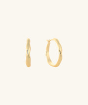 Wave Hoops - Brass - Oumo Jewelry