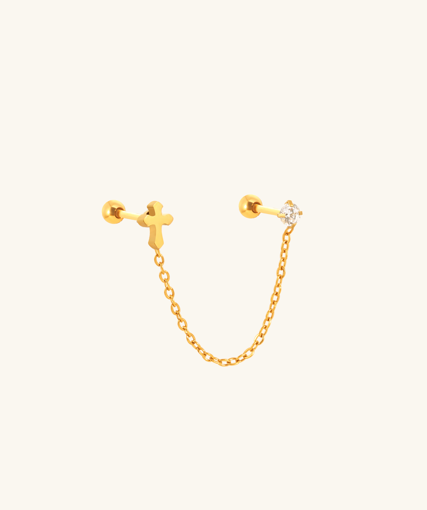 Cross Chain Stud - OumoJewelry