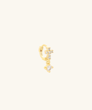 Gem Cross Hoop - Brass - Upper Lobe, Helix - Oumo Jewelry