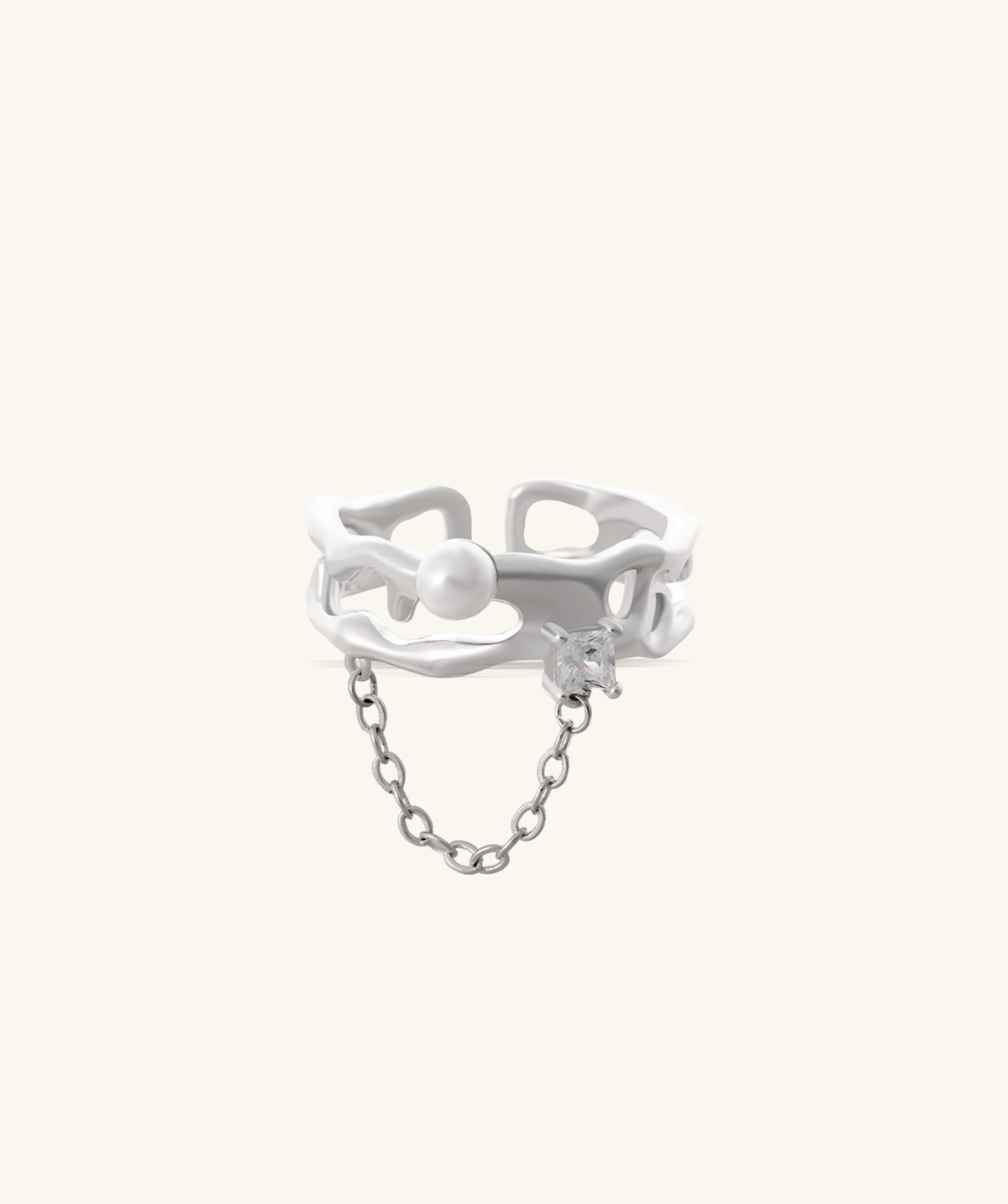 Grace Pearl Ring - Brass - Oumo Jewelry