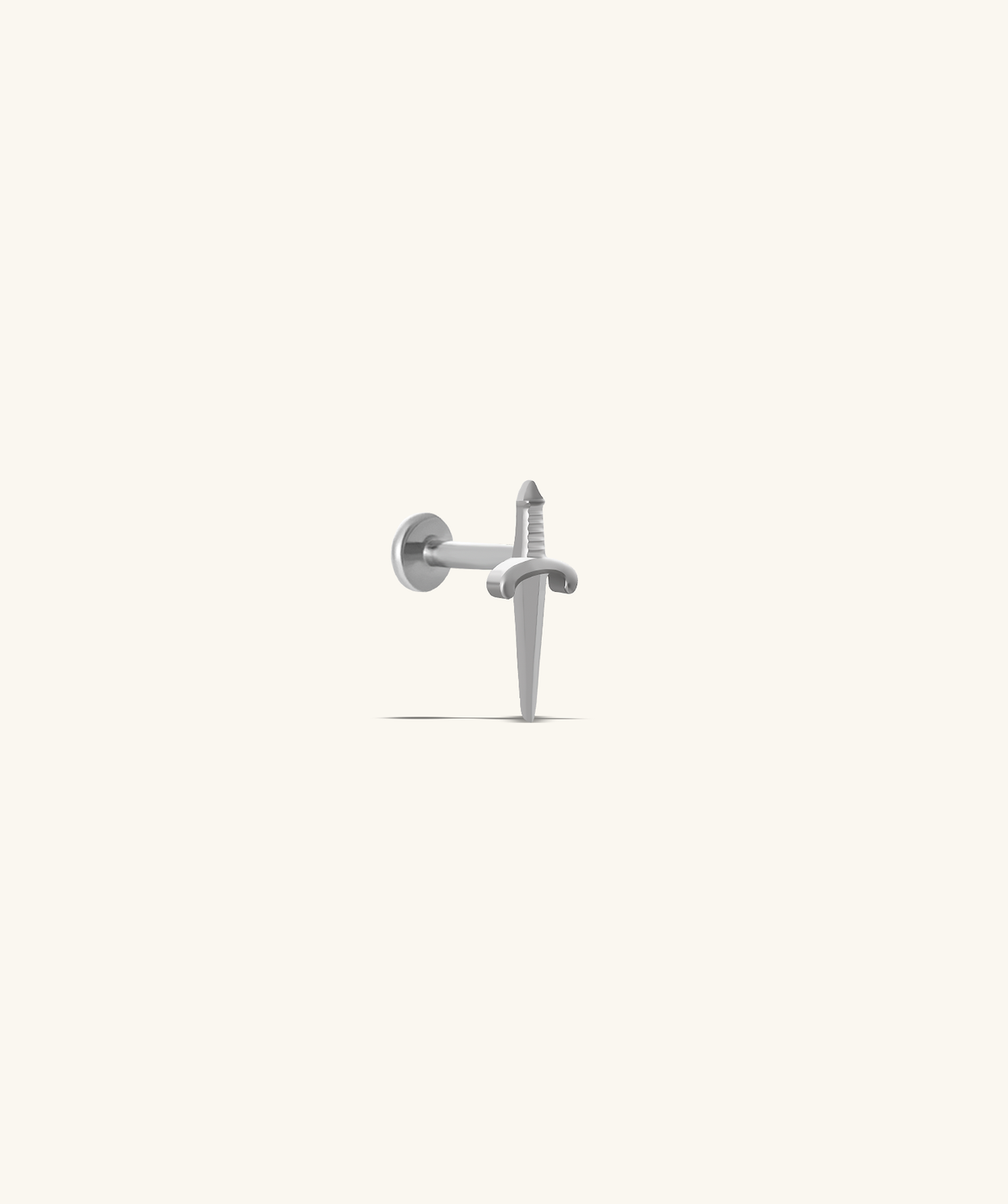 Titanium Sword Flatback Stud - Titanium - Helix, Upper Lobe, Conch - Oumo Jewelry