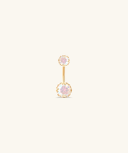 Crystal Glow Belly Ring - Stainless Steel - Navel - Oumo Jewelry