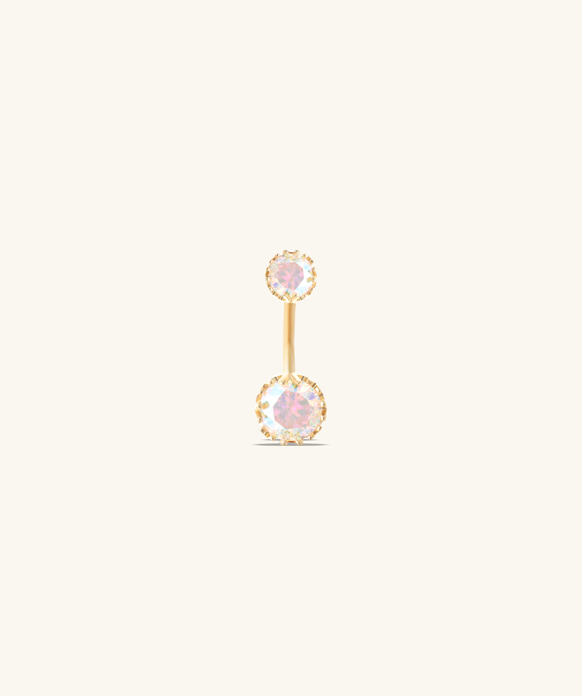 Crystal Glow Belly Ring - Stainless Steel - Navel - Oumo Jewelry