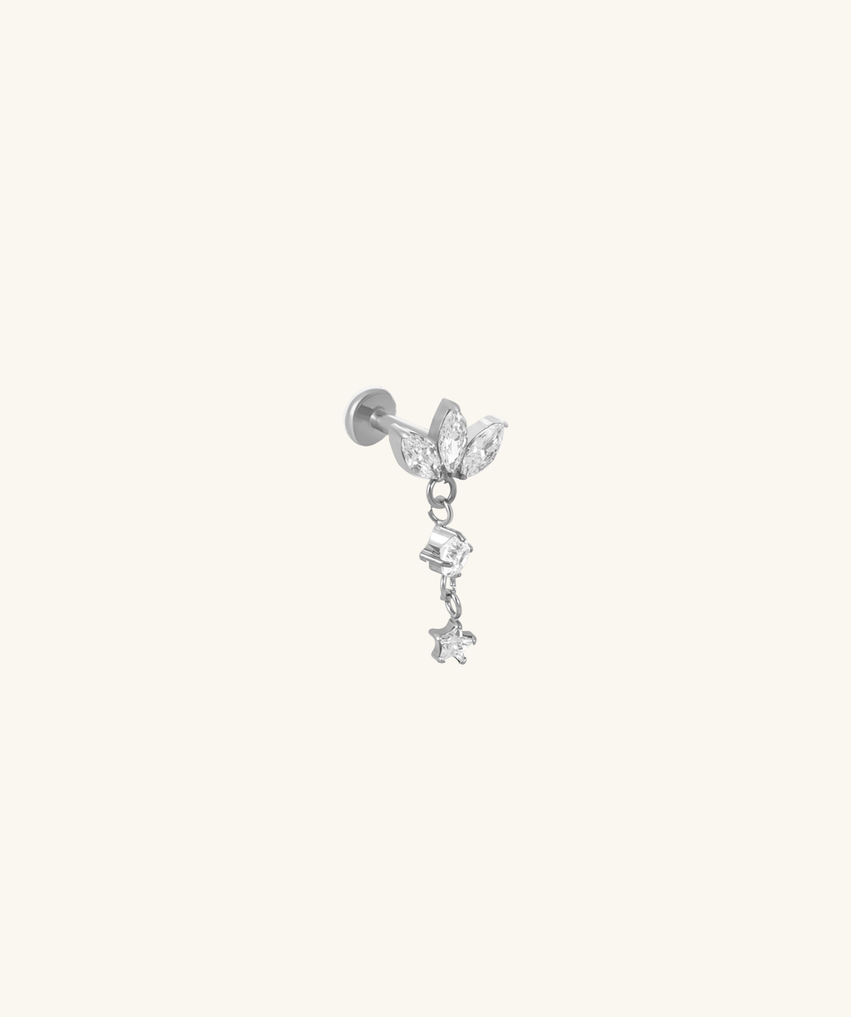 Titanium Riven Stud - Titanium - Helix, Upper Lobe, Flat - Oumo Jewelry