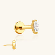 Titanium Marquise Flatback Stud