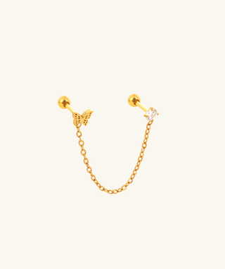 Butterfly Chain Stud - OumoJewelry