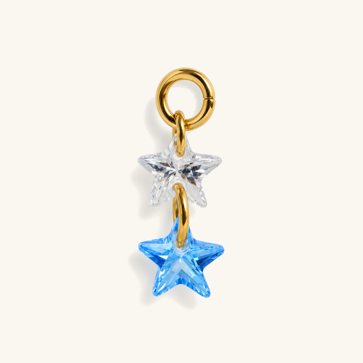 Double Star CZ Charm Drop - OumoJewelry