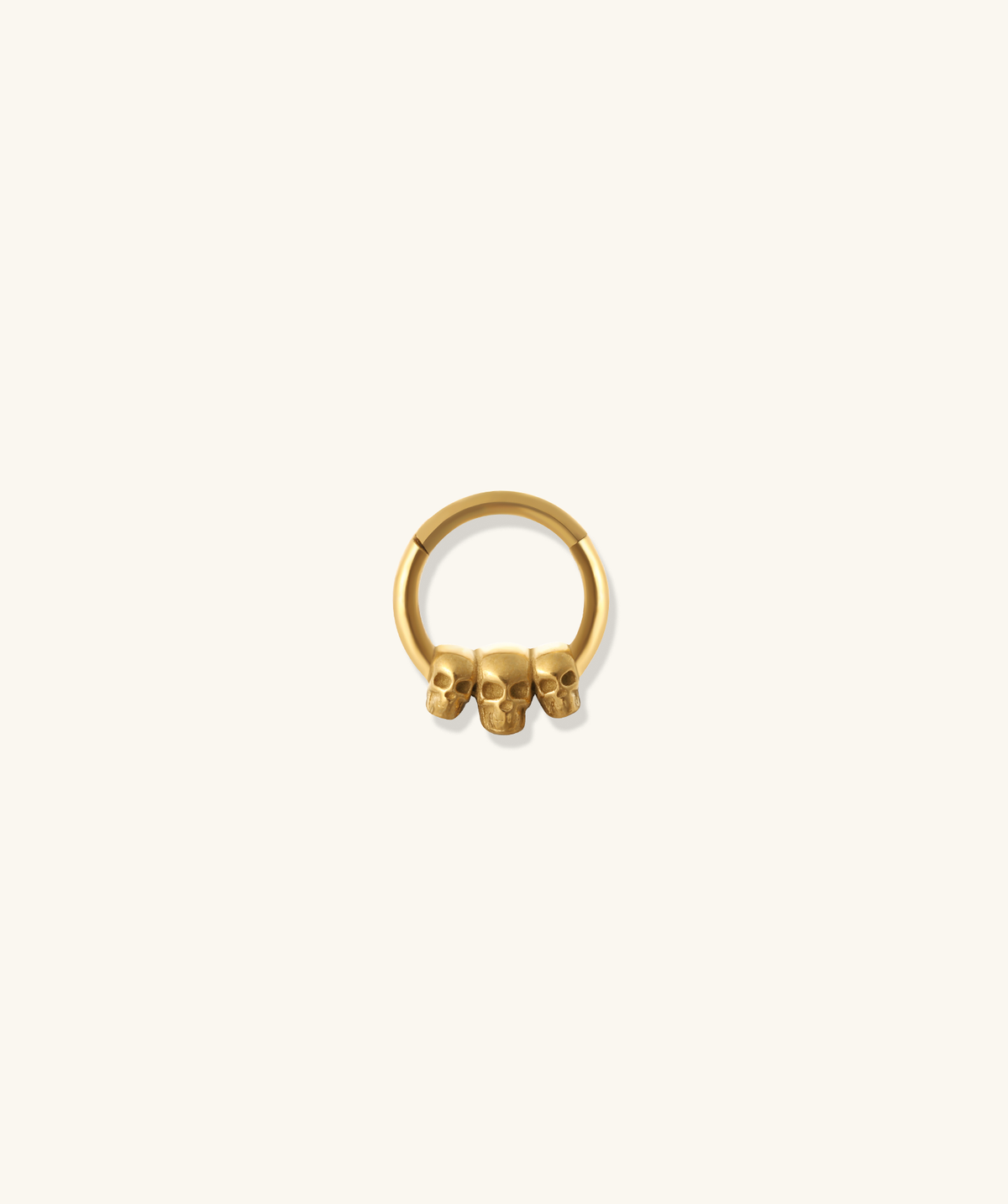 Skull Clicker Hoop - Stainless Steel - Daith, Septum - Oumo Jewelry