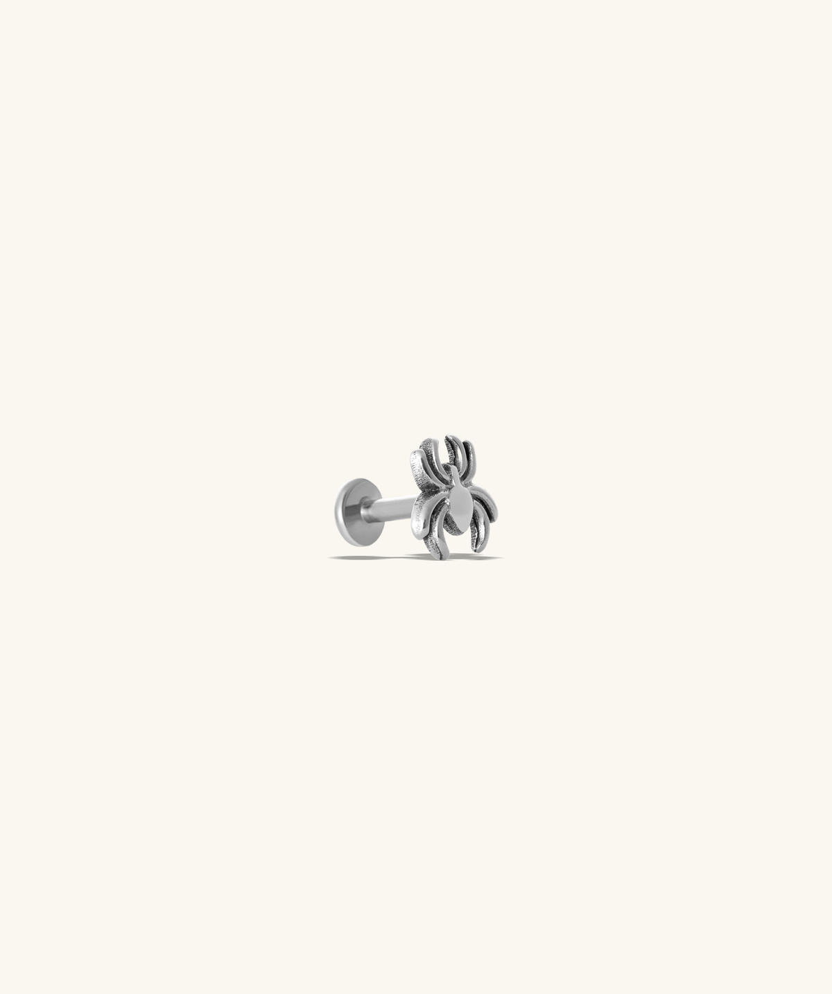 Titanium Spider Flatback Stud - Titanium - Helix, Upper Lobe, Conch - Oumo Jewelry