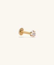 Sparkling Star Flatback Stud - Stainless Steel - Upper Lobe, Helix, Forward Helix - Oumo Jewelry