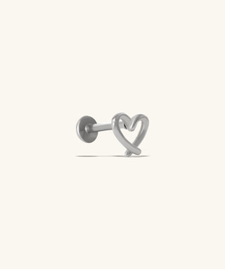 Hollow Cross Heart Flatback Stud - OumoJewelry