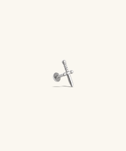 Titanium Sword Flatback Stud - Titanium - Helix, Upper Lobe, Conch - Oumo Jewelry