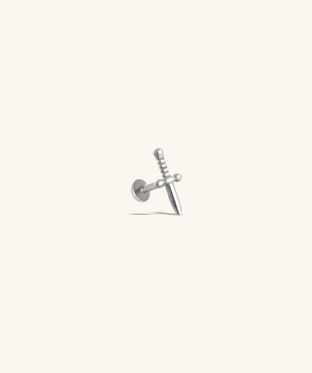 Titanium Sword Flatback Stud - Titanium - Helix, Upper Lobe, Conch - Oumo Jewelry