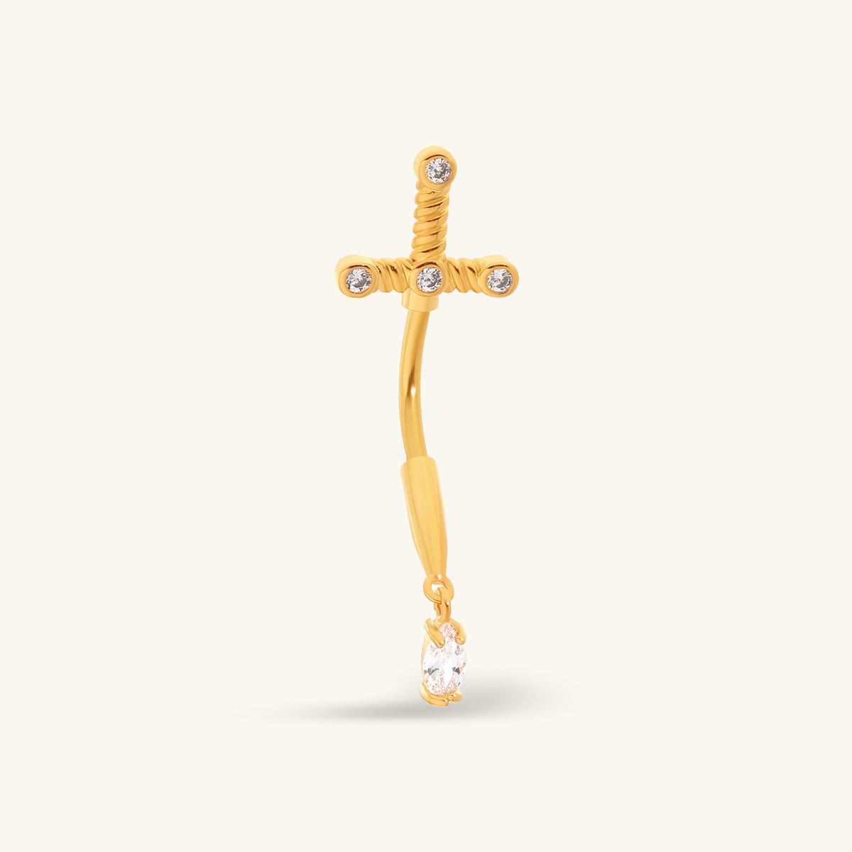 Nalia Cross Belly Ring - Oumo Jewelry