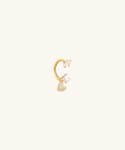 Heart Drop Horseshoe Ring - Stainless Steel - Upper Lobe, Lip - Oumo Jewelry