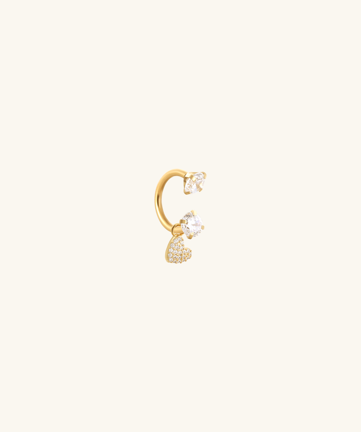 Heart Drop Horseshoe Ring - Stainless Steel - Upper Lobe, Lip - Oumo Jewelry