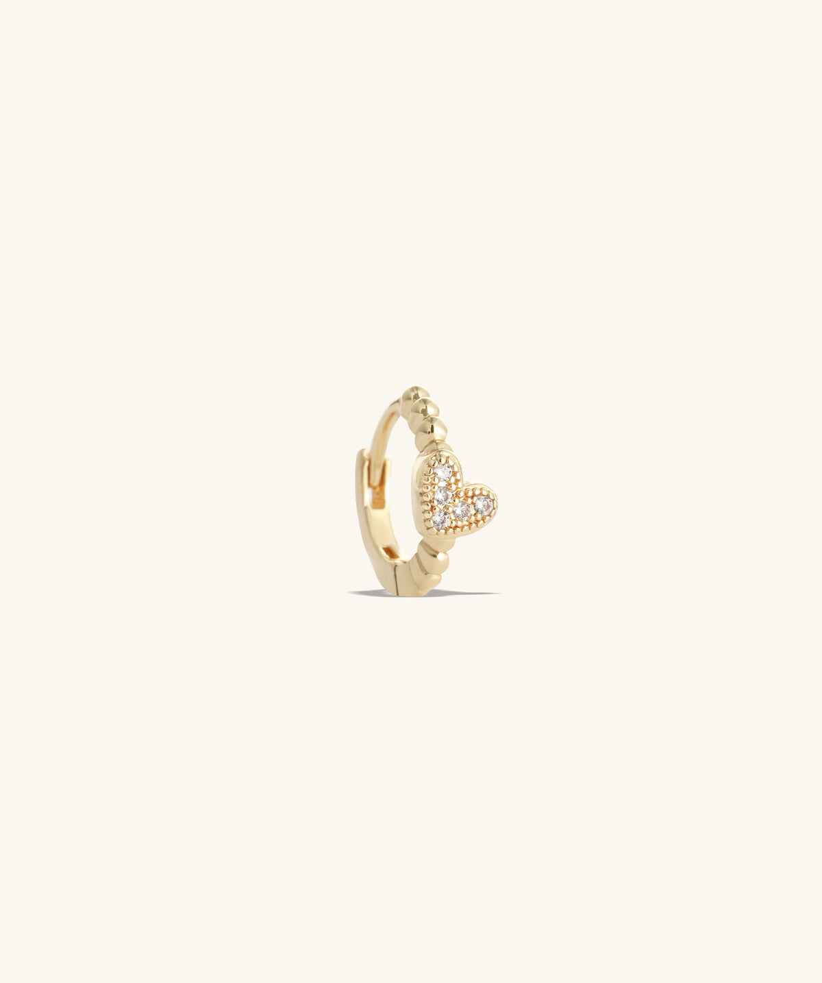 Stunning Heart Hoop Earring - Brass - Lobe, Upper Lobe, Helix - Oumo Jewelry