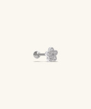 Sparkle Charm Flower Stud - Stainless Steel - Upper Lobe, Helix - Oumo Jewelry