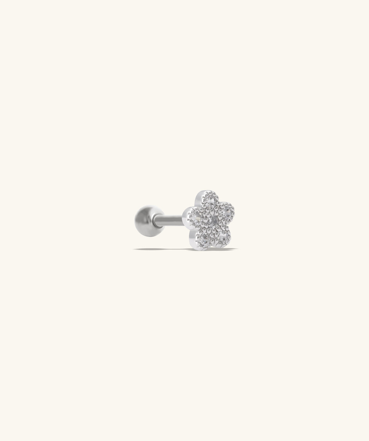 Sparkle Charm Flower Stud - Stainless Steel - Upper Lobe, Helix - Oumo Jewelry