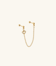 Heart Drop Chain - Stainless Steel - Lobe, Upper Lobe - Oumo Jewelry