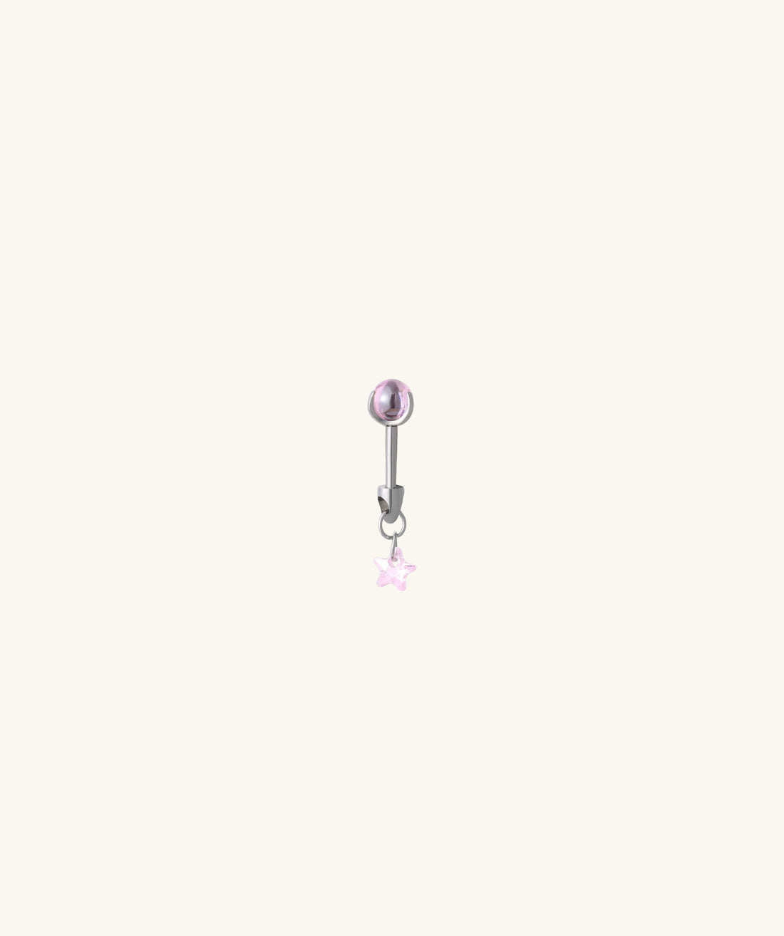 Titanium Pink Star VerticalHelix Stud