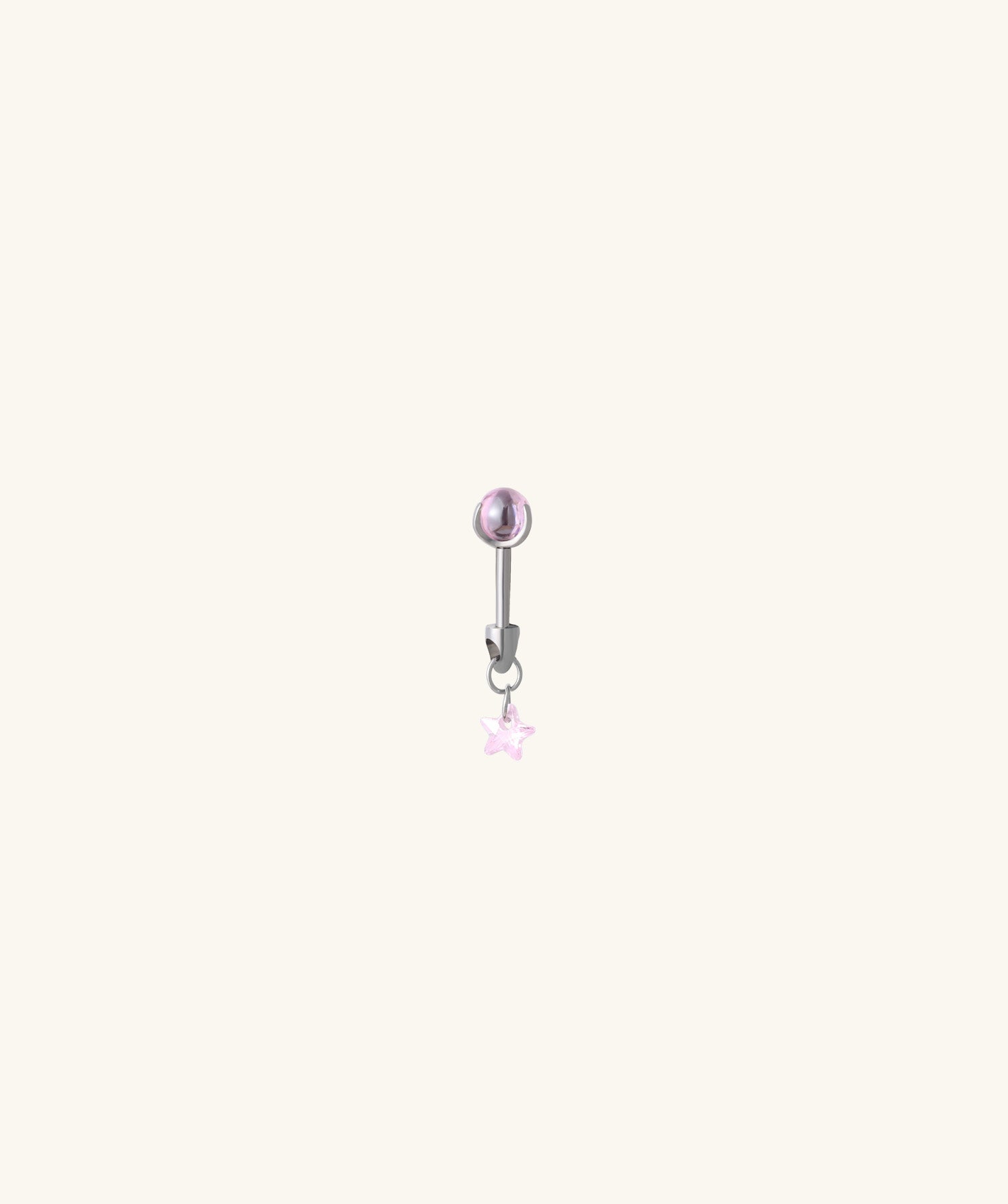 Titanium Pink Star VerticalHelix Stud