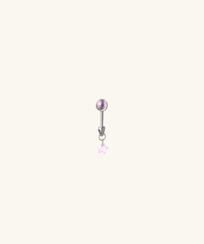 Titanium Pink Star VerticalHelix Stud