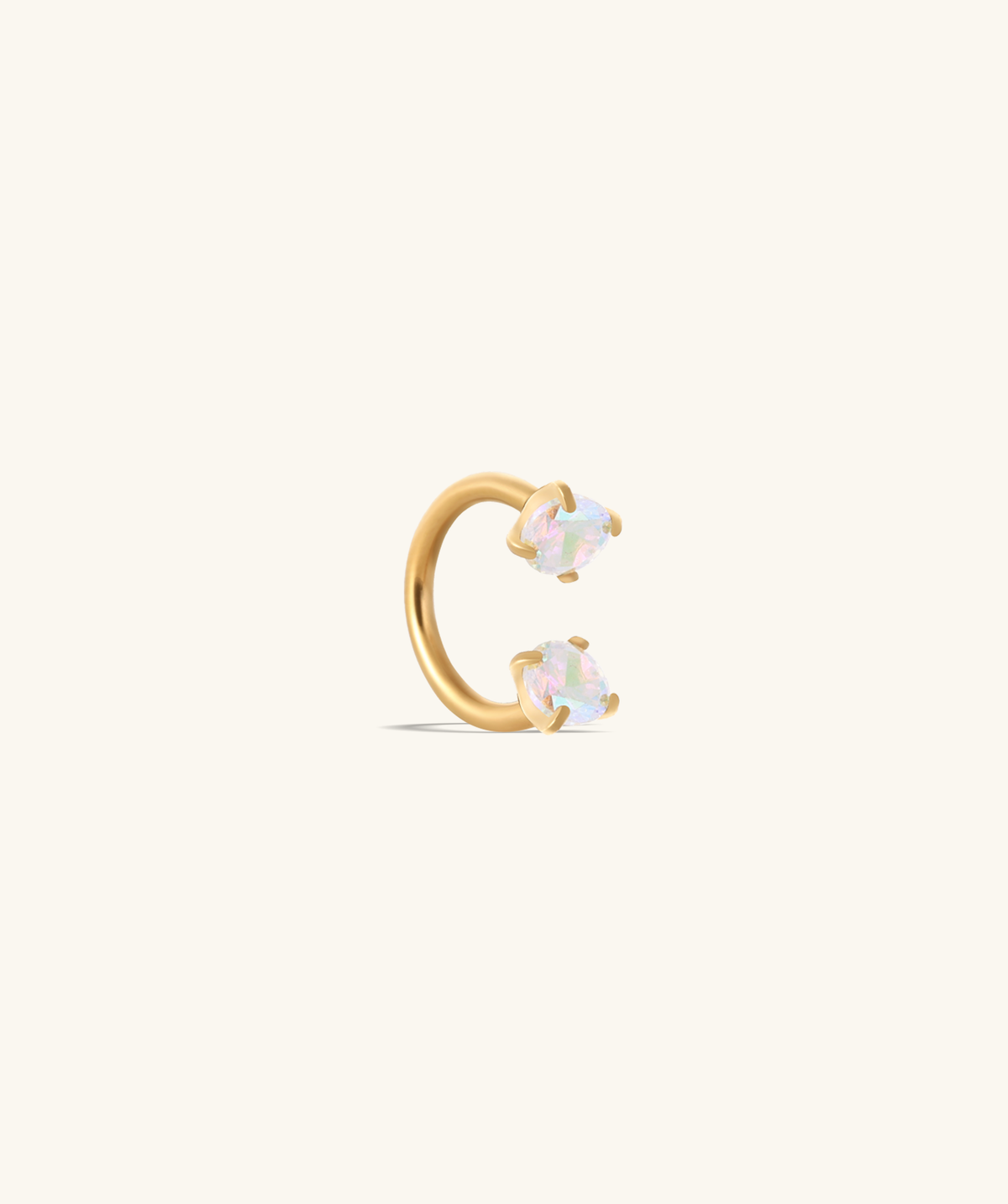 Titanium Gem Horseshoe Ring - Titanium - Helix, Upper Lobe, Forward Helix - Oumo Jewelry